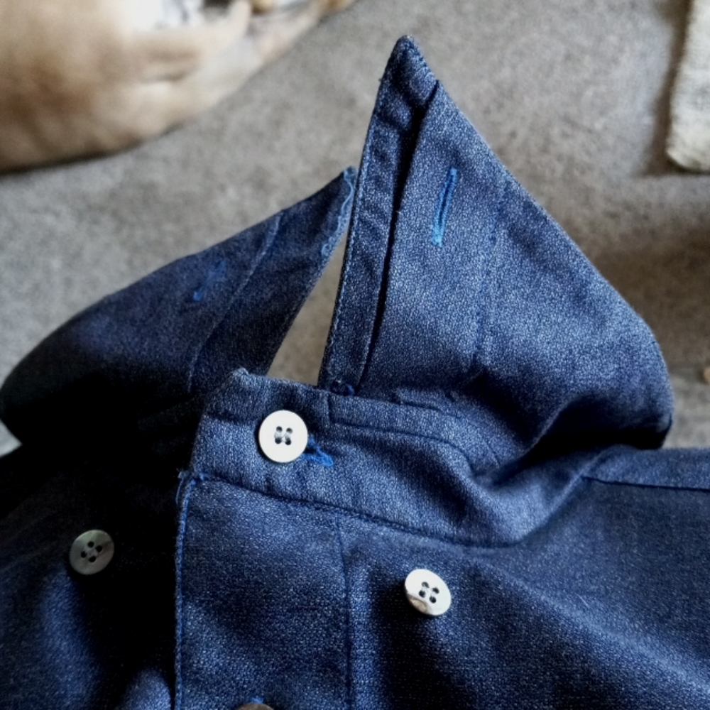 Luca diMarco Mens Sz 2 X Blue button down, 100% Cotton - Picture 8 of 9